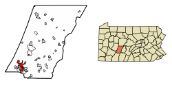 Cambria County Pennsylvania Incorporated and Unincorporated areas Johnstown Highlighted